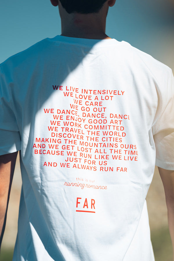 Unisex Organic Cotton Tee White Manifesto - FAR RUNNING