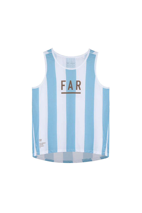 Performance Singlet Light Blue Stripes - FAR RUNNING