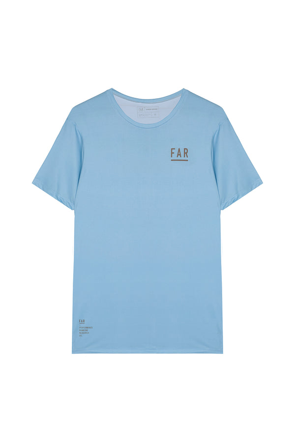 Performance Tee Running Is Poetry Light Blue - FAR RUNNING