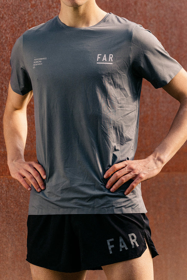 Performance Ultralight Tee Grey - FAR RUNNING