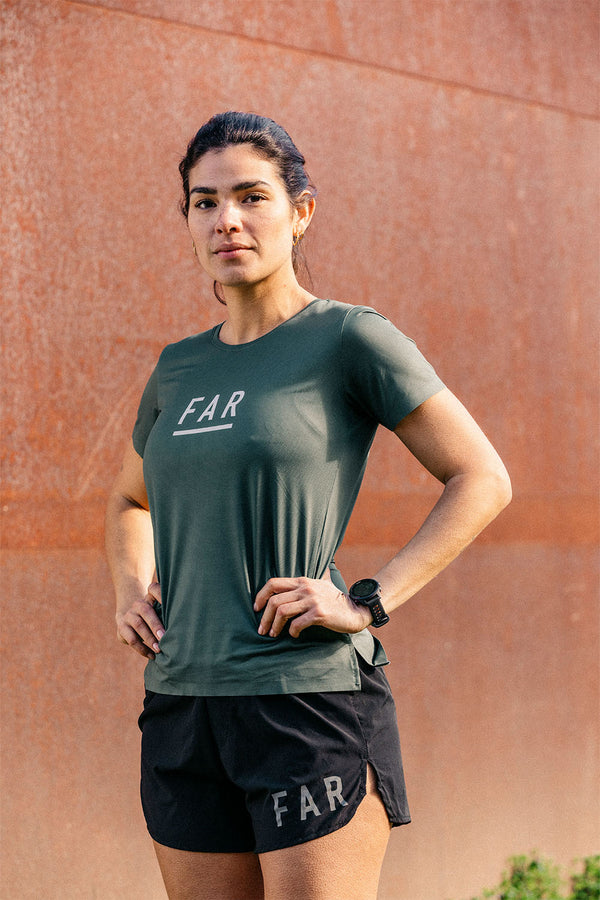 Performance Ultralight Tee Dark Green - FAR RUNNING