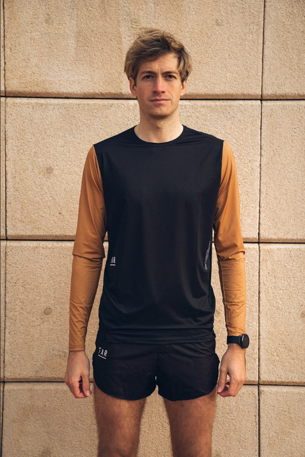 Long Sleeve Ultralight Running Tee Mustard - FAR RUNNING