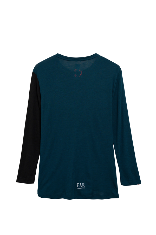 Classic 3/4 Merino Blue Tee - FAR RUNNING