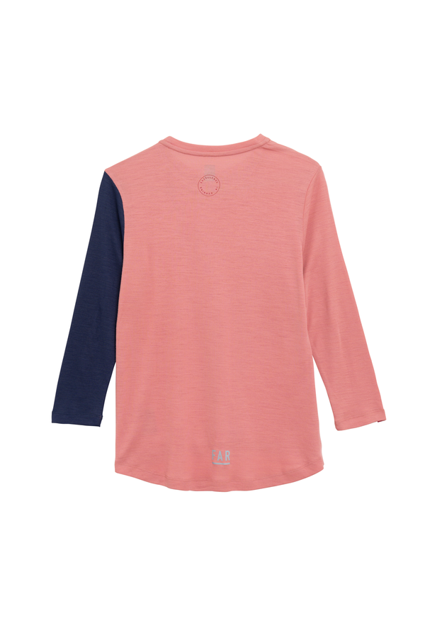 Classic Merino 3/4 Pink Tee - FAR RUNNING