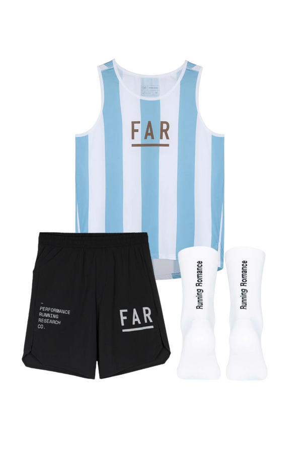 Performance Ultralight Running Singlet Light Blue Stripes Kit