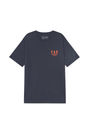 Unisex Organic Cotton Tee Running Track Navy - FAR RUNNING