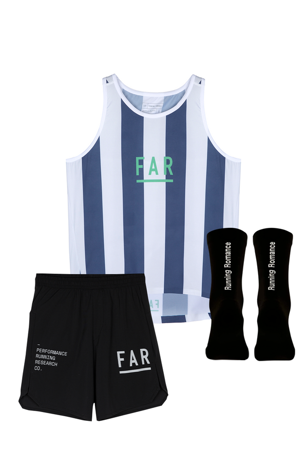 Perfomance Ultralight Singlet Dark Blue Stripes Kit - FAR RUNNING