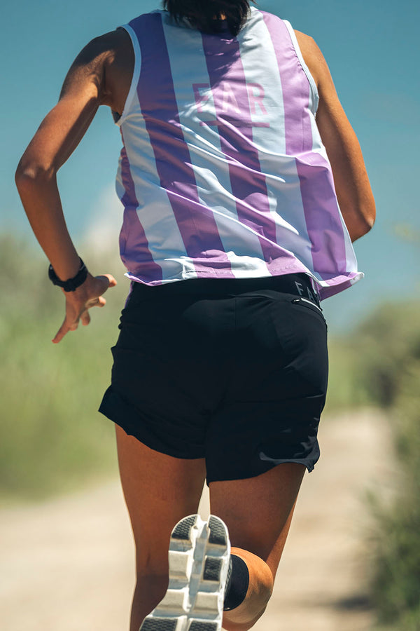 Ultralight Pink Stripes Singlet Running Kit - FAR RUNNING