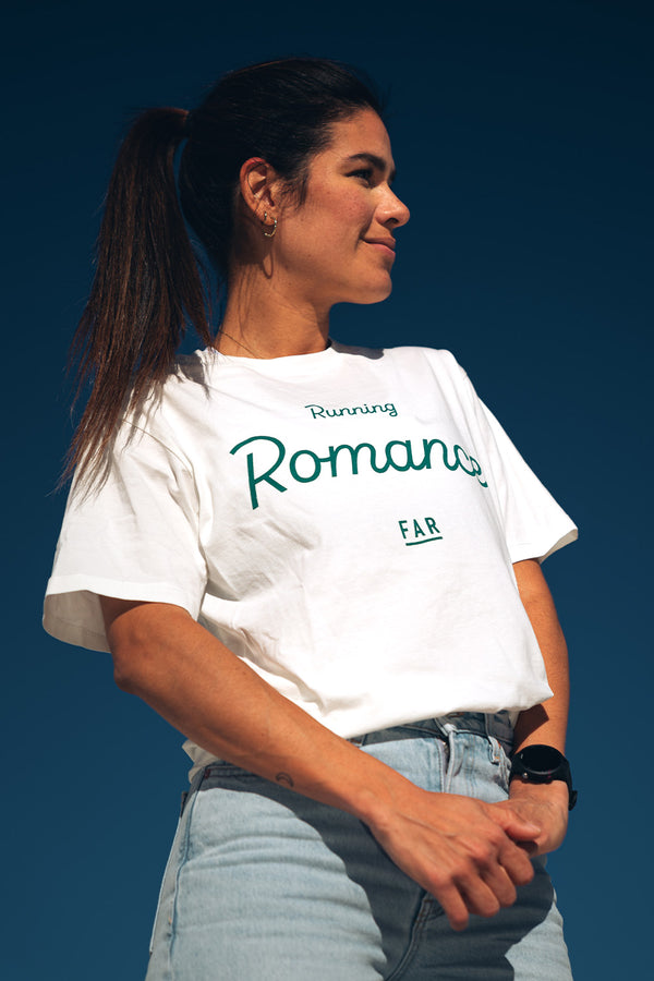 Unisex Organic Cotton Tee White Running Romance