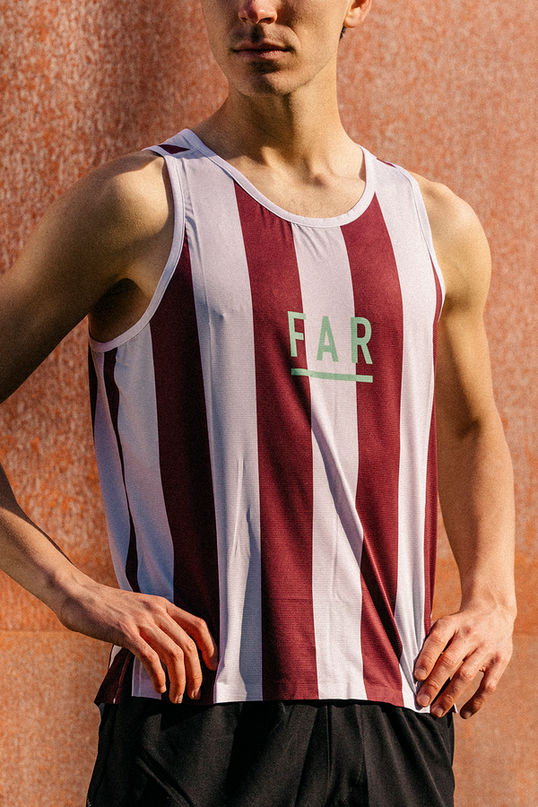 Performance Ultralight Singlet Burgundy Stripes