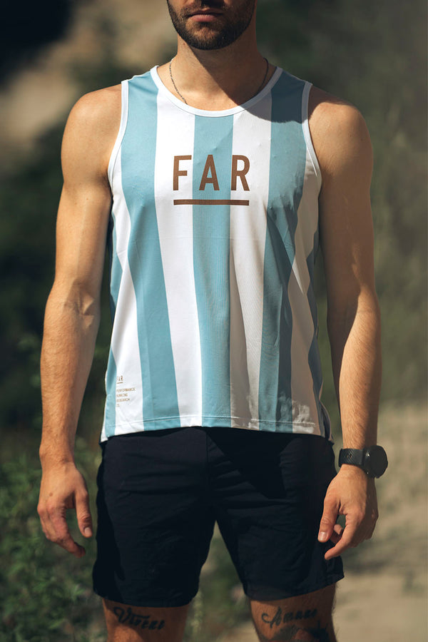 Performance Singlet Light Blue Stripes