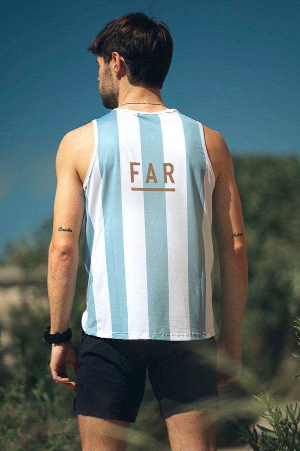 Performance Singlet Light Blue Stripes