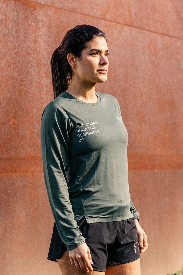 Woman Long Sleeve  Performance Ultralight Tee Dark Green