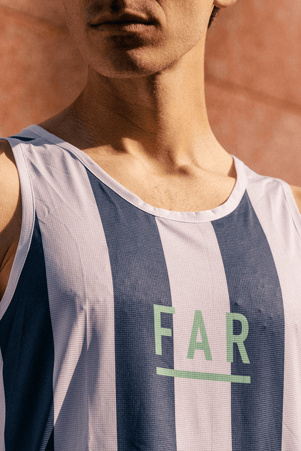 Perfomance Ultralight Singlet Dark Blue Stripes Kit - FAR RUNNING