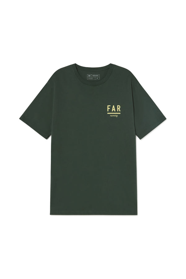 Unisex Organic Cotton Tee Running Romance Green - FAR RUNNING