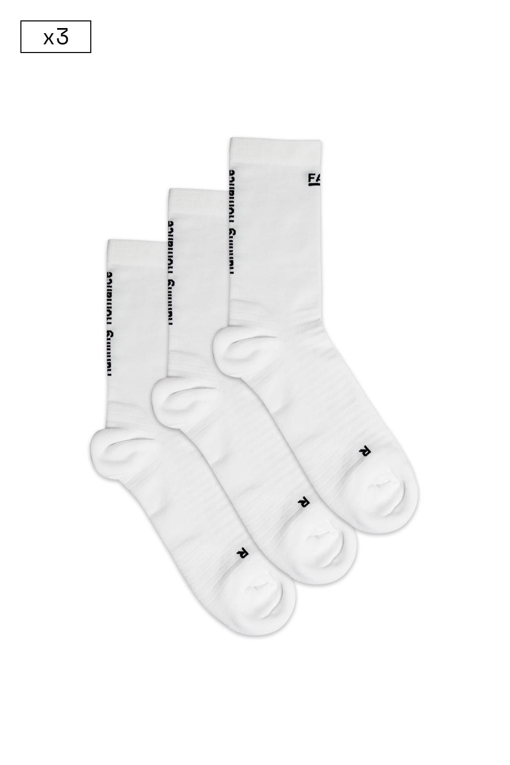 3 x High Cut Socks Running Romance White