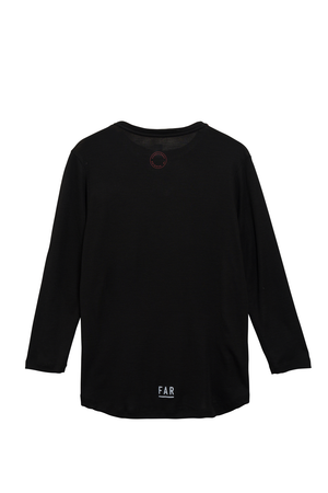 Classic 3/4 Merino Black Tee - FAR RUNNING